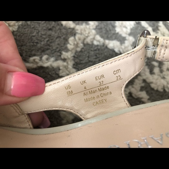 Franco sarto cream wedges with cork style heel - Picture 4 of 5